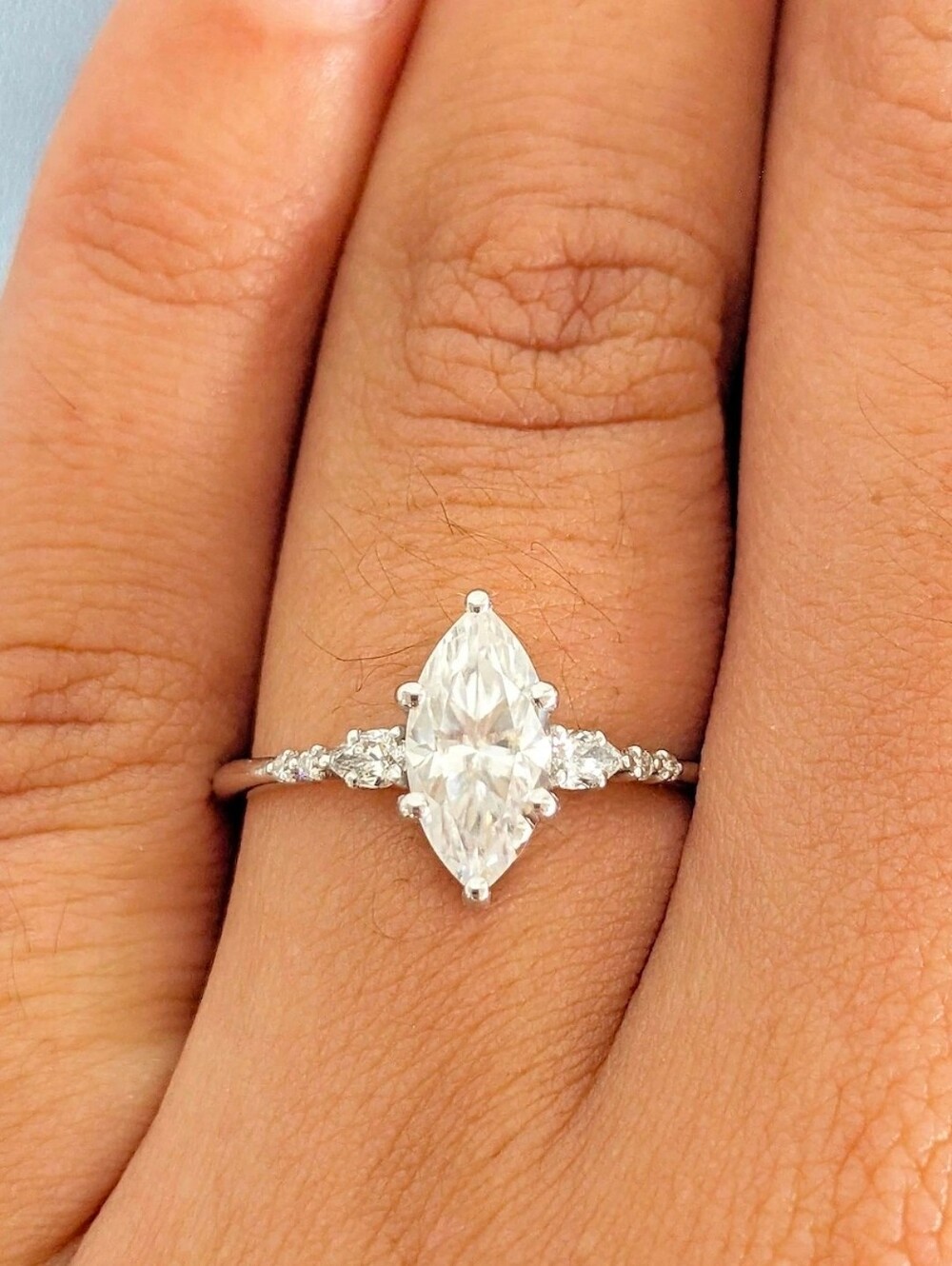 $8 Each Or Bundle 5/$20 Marquise Cubic Zirconia Solitaire Ring in Silver